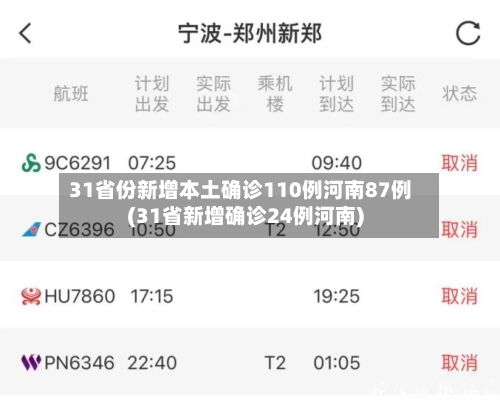 31省份新增本土确诊110例河南87例(31省新增确诊24例河南)-第1张图片