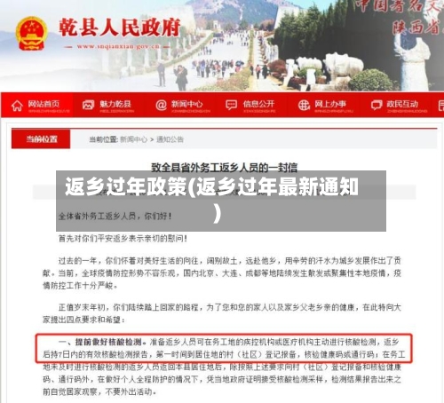 返乡过年政策(返乡过年最新通知)-第3张图片