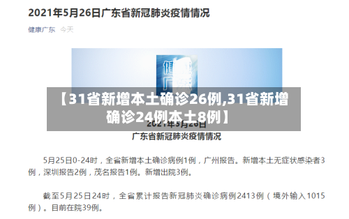 【31省新增本土确诊26例,31省新增确诊24例本土8例】-第3张图片