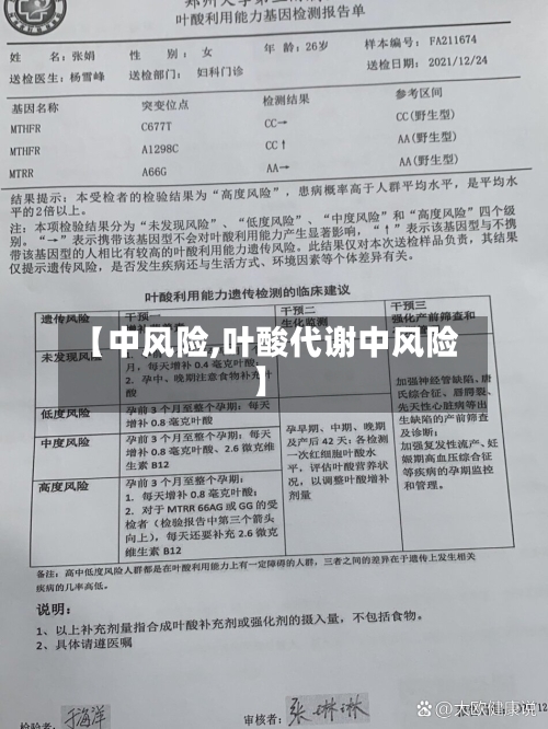 【中风险,叶酸代谢中风险】-第3张图片