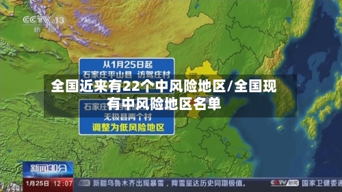 全国近来有22个中风险地区/全国现有中风险地区名单