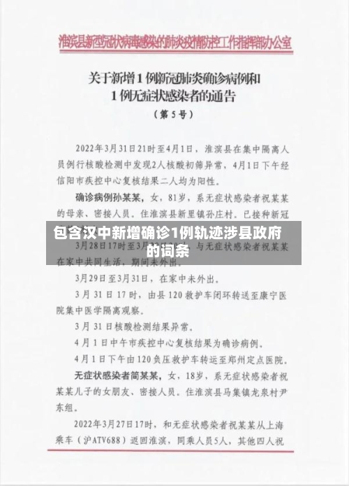 包含汉中新增确诊1例轨迹涉县政府的词条