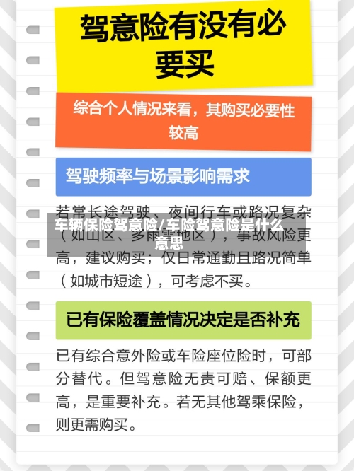 车辆保险驾意险/车险驾意险是什么意思
