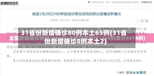 31省份新增确诊80例本土65例(31省份新增确诊8例本土2)
