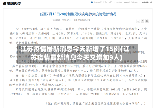 江苏疫情最新消息今天新增了15例(江苏疫情最新消息今天又增加9人)-第2张图片