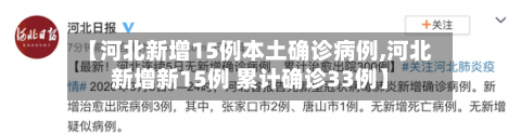【河北新增15例本土确诊病例,河北新增新15例 累计确诊33例】-第2张图片