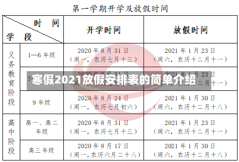 寒假2021放假安排表的简单介绍-第1张图片