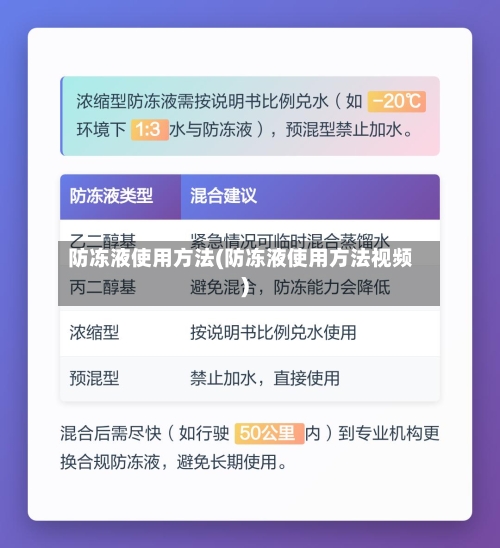 防冻液使用方法(防冻液使用方法视频)-第3张图片