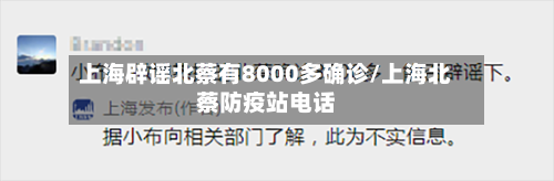 上海辟谣北蔡有8000多确诊/上海北蔡防疫站电话-第1张图片