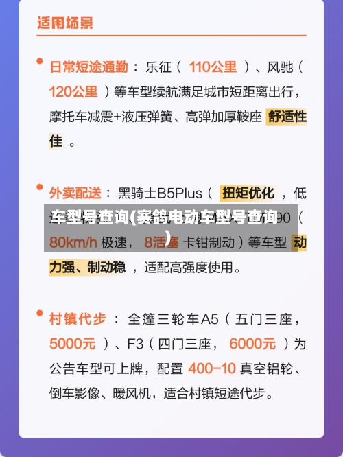 车型号查询(赛鸽电动车型号查询)-第2张图片