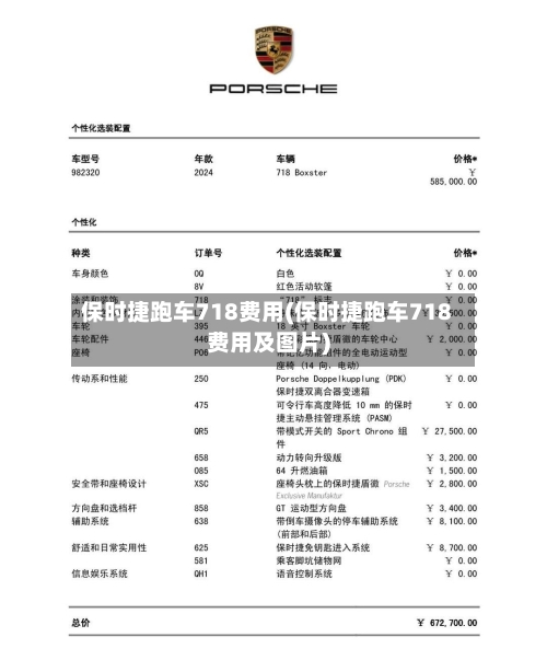 保时捷跑车718费用(保时捷跑车718费用及图片)