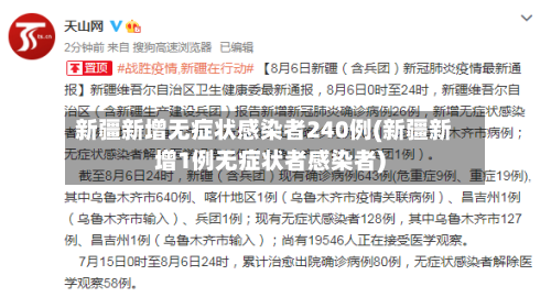 新疆新增无症状感染者240例(新疆新增1例无症状者感染者)-第2张图片