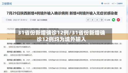 31省份新增确诊12例/31省份新增确诊12例均为境外输入-第2张图片