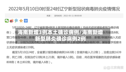 海南新增3例本土确诊病例/海南新增新型肺炎确诊病例2例