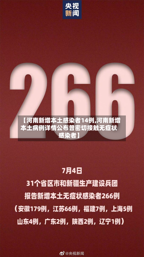 【河南新增本土感染者14例,河南新增本土病例详情公布曾密切接触无症状感染者】-第2张图片