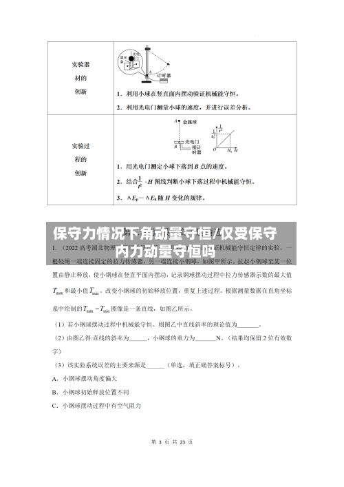 保守力情况下角动量守恒/仅受保守内力动量守恒吗