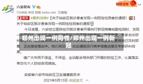 郑州出现一例阳性/郑州出现一例新冠