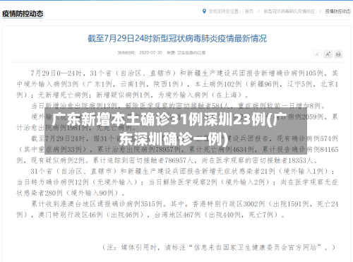 广东新增本土确诊31例深圳23例(广东深圳确诊一例)-第2张图片