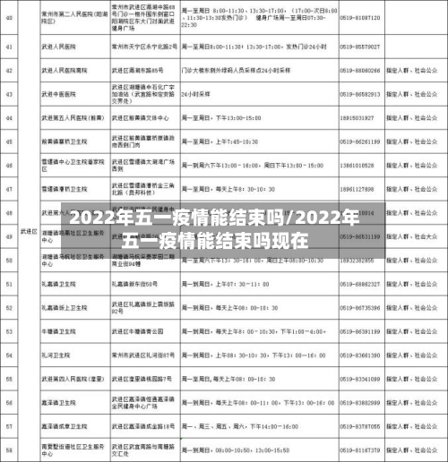 2022年五一疫情能结束吗/2022年五一疫情能结束吗现在