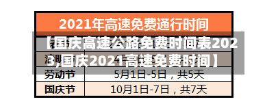 【国庆高速公路免费时间表2023,国庆2021高速免费时间】-第2张图片