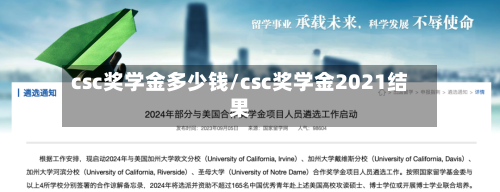 csc奖学金多少钱/csc奖学金2021结果
