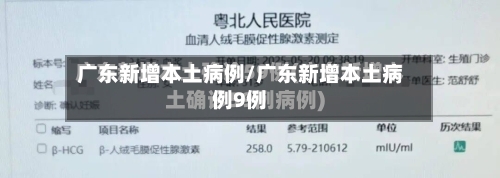 广东新增本土病例/广东新增本土病例9例