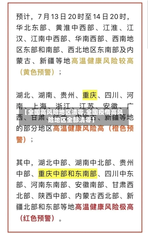 【全国高风险地区清零,全国疫情高风险地区全部清零】-第3张图片