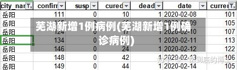 芜湖新增1例病例(芜湖新增1例确诊病例)-第3张图片