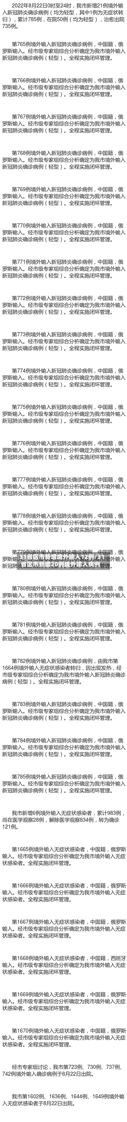 31省区市新增境外输入12例/31省区市新增20例境外输入病例-第2张图片