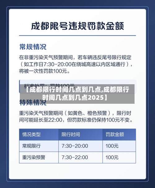 【成都限行时间几点到几点,成都限行时间几点到几点2025】