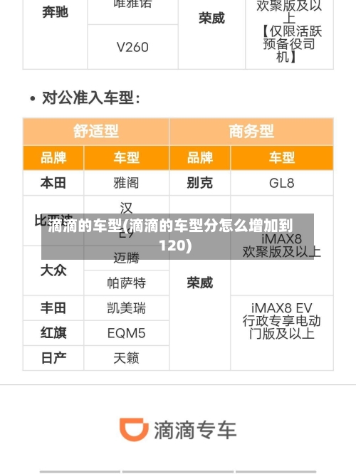 滴滴的车型(滴滴的车型分怎么增加到120)-第2张图片