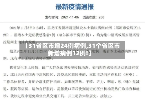 【31省区市增24例病例,31个省区市新增病例12例!】-第2张图片