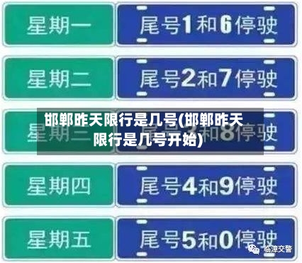 邯郸昨天限行是几号(邯郸昨天限行是几号开始)-第2张图片