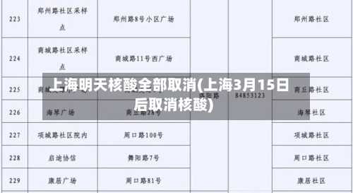 上海明天核酸全部取消(上海3月15日后取消核酸)-第2张图片