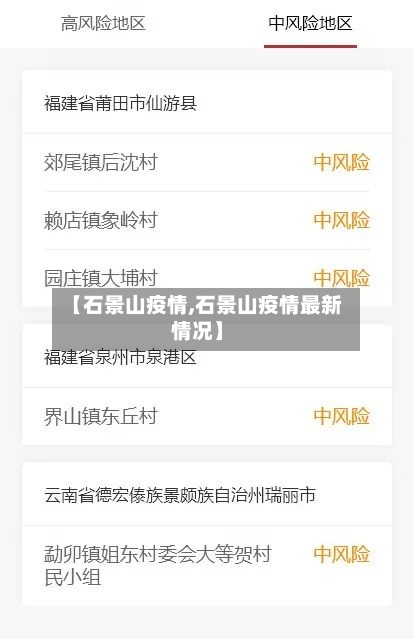 【石景山疫情,石景山疫情最新情况】