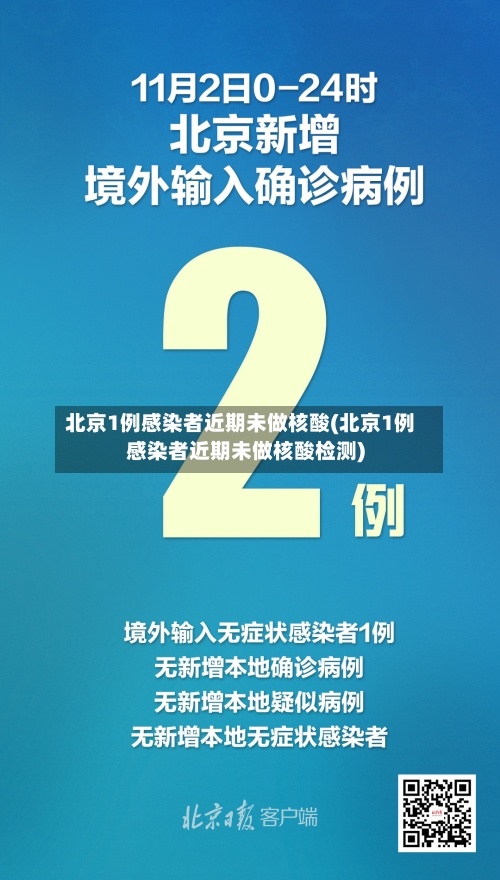 北京1例感染者近期未做核酸(北京1例感染者近期未做核酸检测)-第1张图片