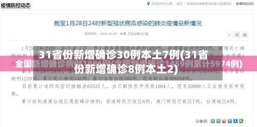 31省份新增确诊30例本土7例(31省份新增确诊8例本土2)-第2张图片
