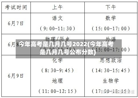 今年高考是几月几号2022(今年高考是几月几号公布分数)-第2张图片