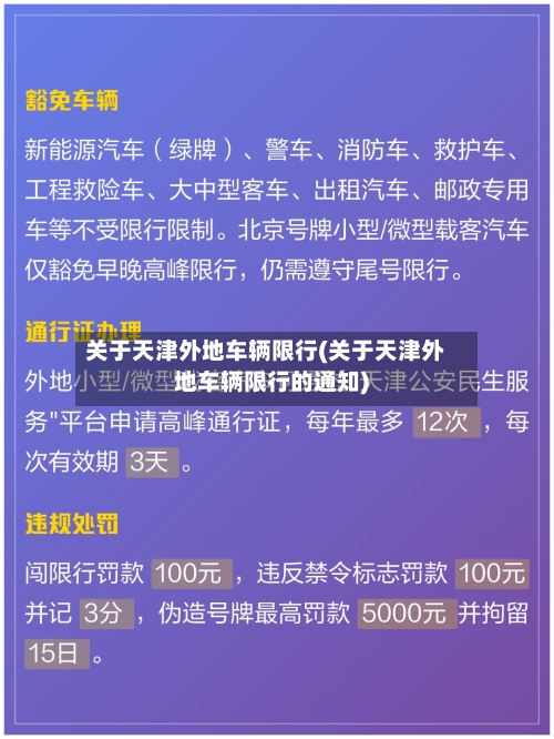 关于天津外地车辆限行(关于天津外地车辆限行的通知)