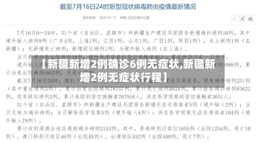 【新疆新增2例确诊6例无症状,新疆新增2例无症状行程】-第1张图片
