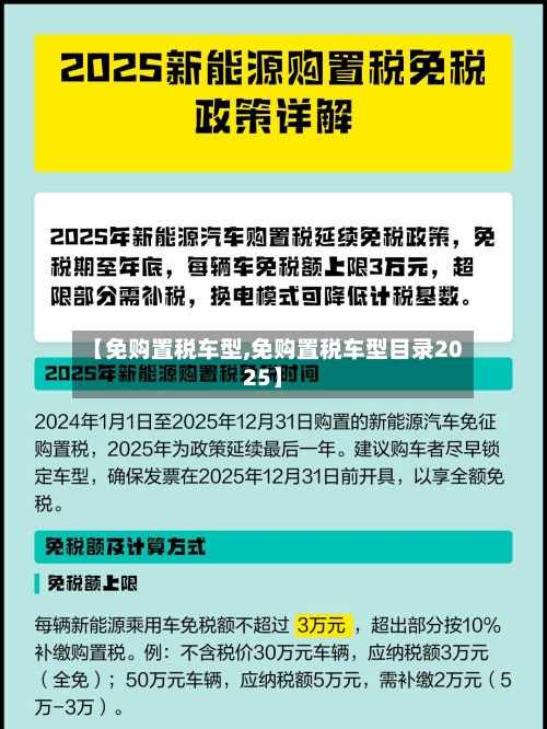 【免购置税车型,免购置税车型目录2025】-第1张图片