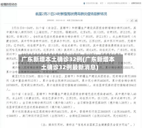 广东新增本土确诊32例(广东新增本土确诊32例最新消息)-第2张图片