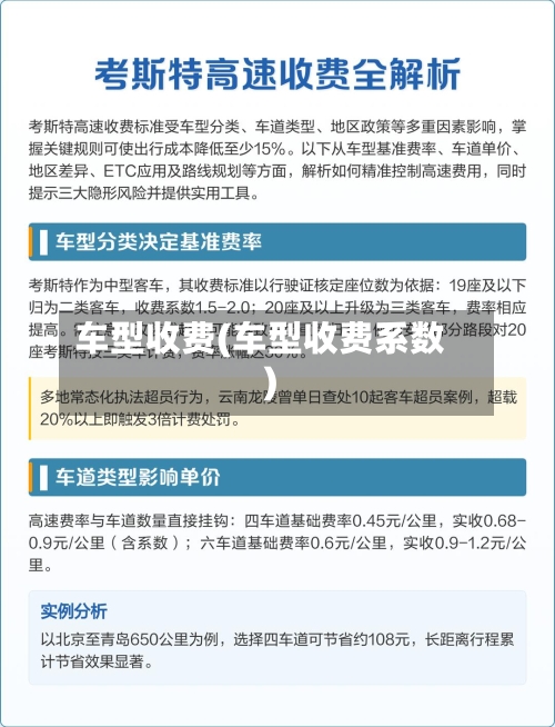 车型收费(车型收费系数)