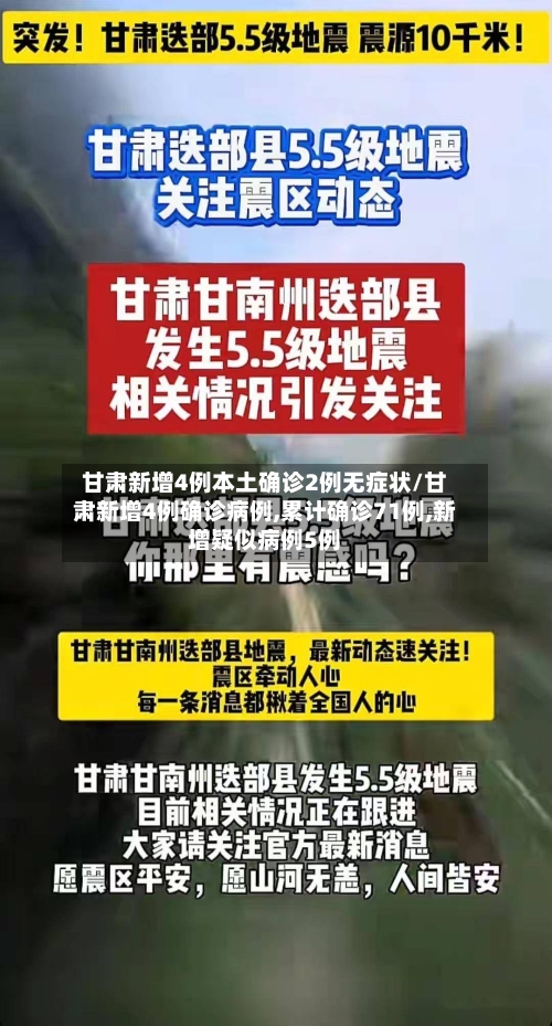 甘肃新增4例本土确诊2例无症状/甘肃新增4例确诊病例,累计确诊71例,新增疑似病例5例