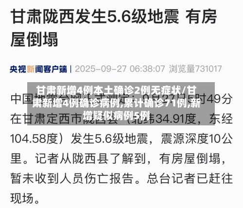甘肃新增4例本土确诊2例无症状/甘肃新增4例确诊病例,累计确诊71例,新增疑似病例5例-第3张图片