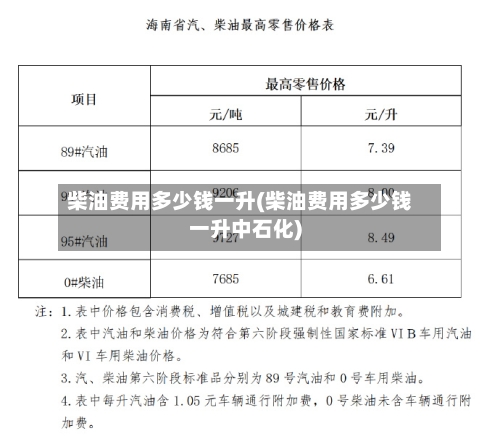 柴油费用多少钱一升(柴油费用多少钱一升中石化)-第3张图片