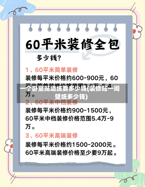 一个卧室贴墙纸要多少钱(装修贴一间壁纸多少钱)