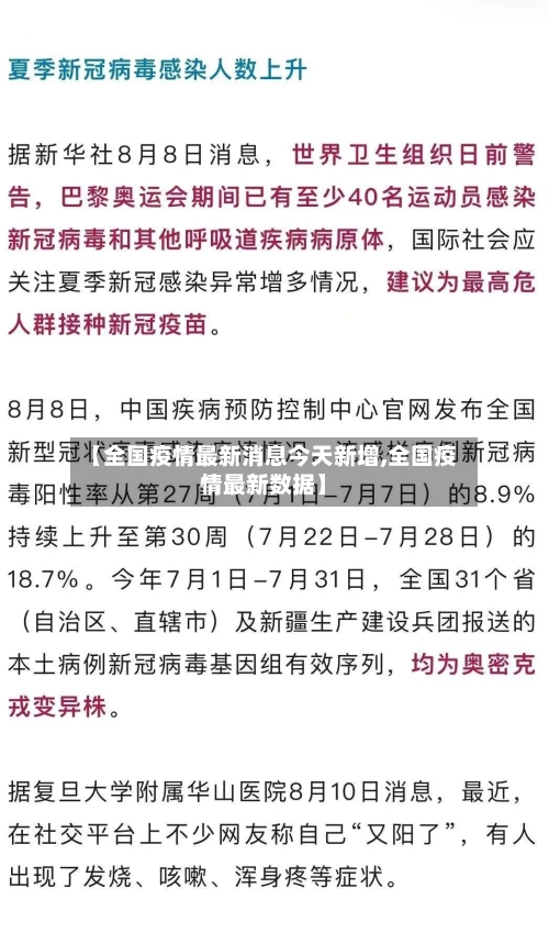【全国疫情最新消息今天新增,全国疫情最新数据】