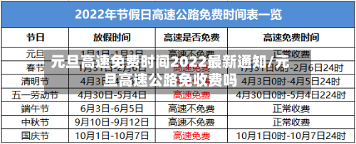 元旦高速免费时间2022最新通知/元旦高速公路免收费吗