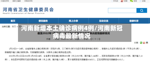 河南新增本土确诊病例4例/河南新冠病毒最新情况-第1张图片